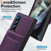 Samsung Galaxy Z Fold3 Dark Purple Leather Case with Card Holder & Film - 5