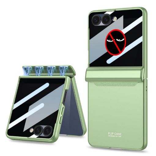 Samsung Galaxy Z Flip7 5G Privacy Film Magnetic Case - Matcha Green - 1