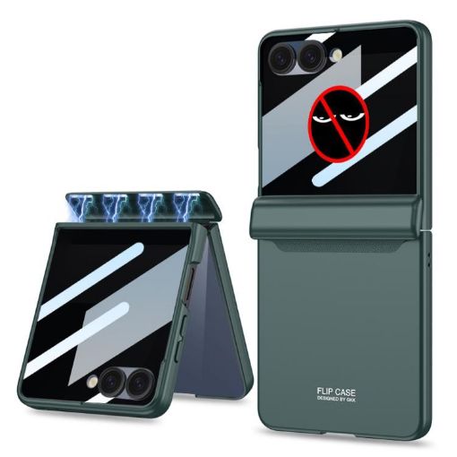 Samsung Galaxy Z Flip7 5G Green Magnetic Privacy Case Full Coverage - 1