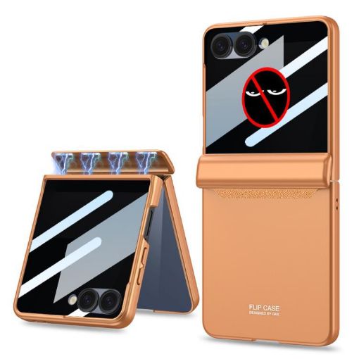 Samsung Galaxy Z Flip7 5G Case - GKK Privacy Film, Magnetic, Orange - 1