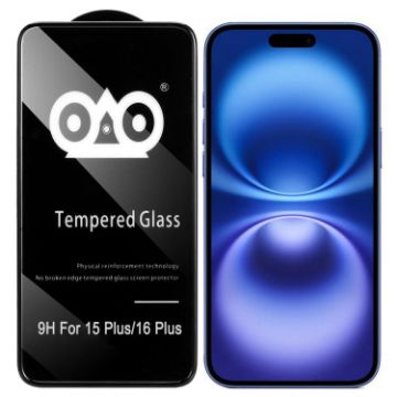 iPhone 16/15 Plus Shockproof Edge Airbag Tempered Glass Film - 1