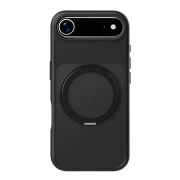 iPhone 17 Air Kalebol Frosted MagSafe Holder Acrylic TPU Case Black - 1