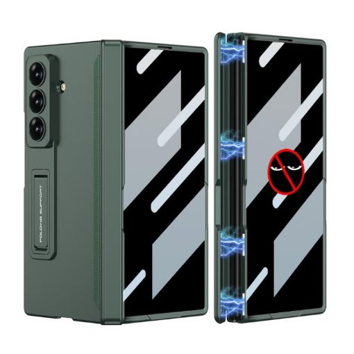 Galaxy Z Fold7 5G GKK Privacy Film Magnetic Full Cover Case - Night Green - 1