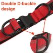 Reflective Pet Collar & Leash Set, Waterproof, Black Buckle, Size L, Red - 6