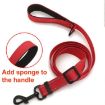 Reflective Pet Collar & Leash Set, Waterproof, Black Buckle, Size L, Red - 7