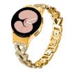 Samsung Galaxy Watch FE/7/6/5/4 Classic 20mm Gold Diamond Metal Band - 1