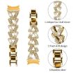 Samsung Galaxy Watch FE/7/6/5/4 Classic 20mm Gold Diamond Metal Band - 3