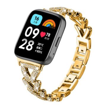 Redmi Watch 3 Active/Lite 20mm Diamond Metal Band Gold - 1