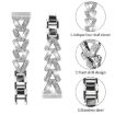 Fitbit Versa 4/3/Sense 2 20mm Diamond Metal Watch Band Silver - 3