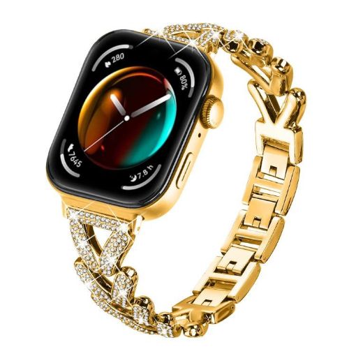 Huawei Watch Fit 4/Pro/3 20mm Diamond Metal Band (Gold) - Small Twist - 1