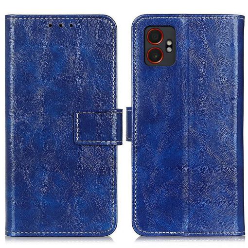 Samsung Galaxy XCover7 Pro Retro Leather Phone Case - Blue - 1
