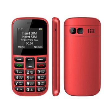 MXMID B210 Keypad Phone, 1.77" Display, LED Flashlight, Dual SIM, EU Plug, Red - 1
