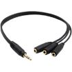 3 in 1 DC 3.5mm Audio Cable with Stereo - Black - 3
