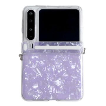 Huawei Pura X Purple Phone Case - Side Buckle Axis Pearlescent Shell Texture - 1