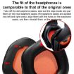 Snap-on Replacement Earpads for ASUS ROG Strix 7.1 - Black Orange Fabric - 5