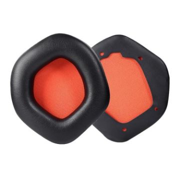Replacement Earpads for ASUS ROG Strix 7.1 - Black Orange Protein Leather - 1