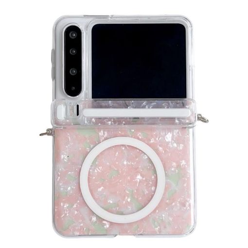 Huawei Pura X MagSafe Phone Case - Pink Green Pearlescent Shell Texture - 1