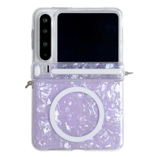 Huawei Pura X MagSafe Phone Case - Purple Pearlescent Shell Texture - 1
