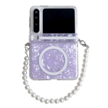 Huawei Pura X MagSafe Phone Case with Bracelet - Purple Shell Texture - 1