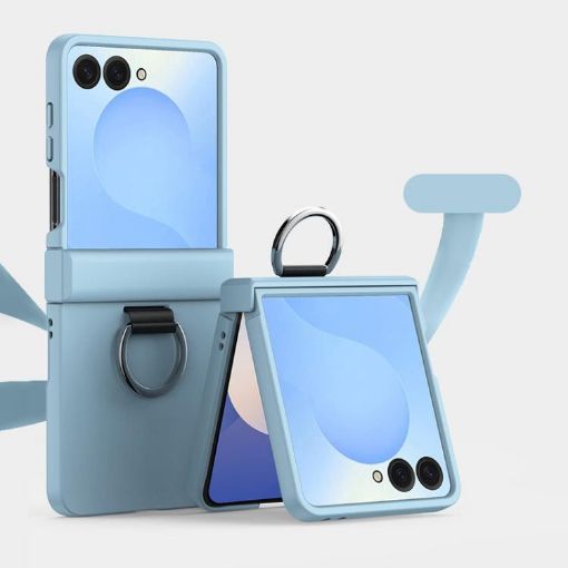 Samsung Galaxy Z Flip7 5G Shockproof Case with Ring - Sky Blue - 1