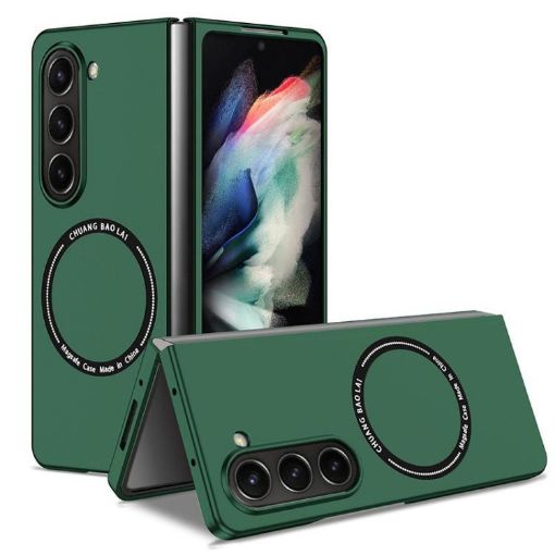 Samsung Galaxy Z Fold5 Kalebol MagSafe Shockproof Frosted Case Green - 1