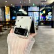 Samsung Galaxy Z Flip4 Glitter Dots Phone Case with Bow Bracelet White - 4