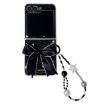 Samsung Galaxy Z Flip6 Case Glitter Dots Pattern with Bow Bracelet Black - 1