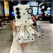 Samsung Galaxy Z Fold6 Glitter Dots Phone Case with Bow Bracelet White - 2