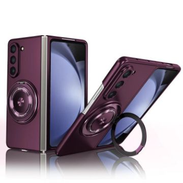 Samsung Galaxy Z Fold5 Wine Red MagSafe Rotation Holder Phone Case - 1