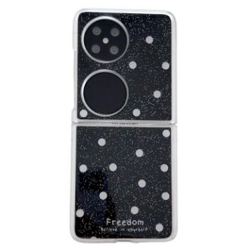 Huawei Pocket 2 Phone Case - Black Glitter Powder Dots Pattern - 1