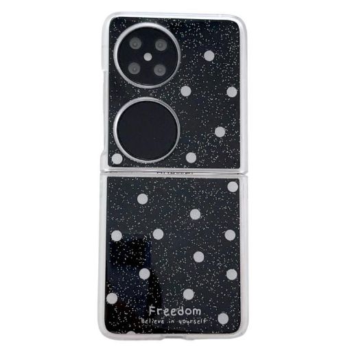 Huawei Pocket 2 Phone Case - Black Glitter Powder Dots Pattern - 1