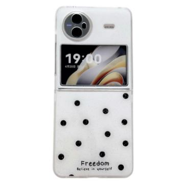 Vivo X Flip Phone Case - Glitter Powder Dots Pattern, White - 1