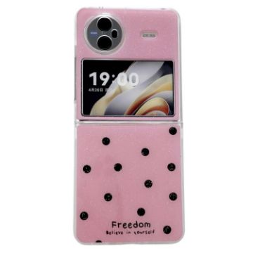 Vivo X Flip Phone Case - Rose Red Glitter Powder Dots Pattern - 1