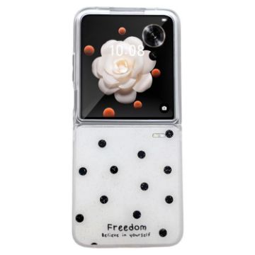 For Honor Magic V Flip Glitter Powder Dots Phone Case - White - 1