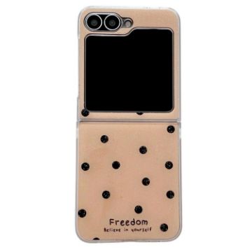 Samsung Galaxy Z Flip5 Gold Glitter Dots Pattern Phone Case - 1