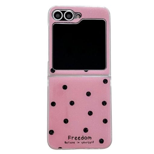 Samsung Galaxy Z Flip5 Phone Case - Rose Red Glitter Powder Dots Pattern - 1