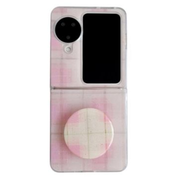 OPPO Find N2 Flip Pink Glitter Dots Phone Case with Holder - 1