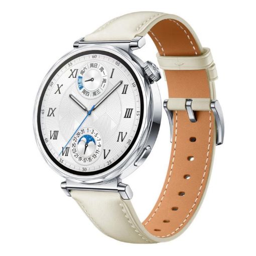 Huawei Watch GT 5 41mm Leather Band, Silver Buckle, Starlight Color - 1