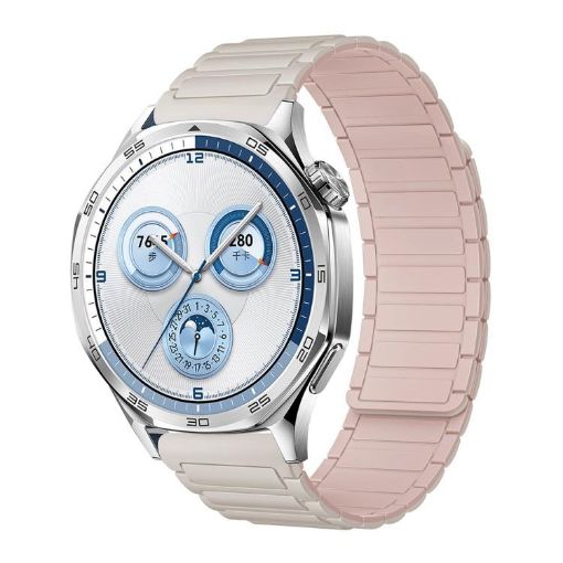 Starlight Pink 18mm Tri-beads Magnetic Silicone Watch Band - 1