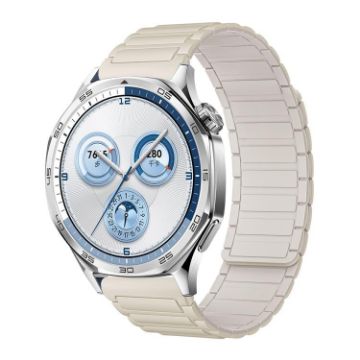 18mm White Starlight Tri-beads Magnetic Silicone Watch Band - 1