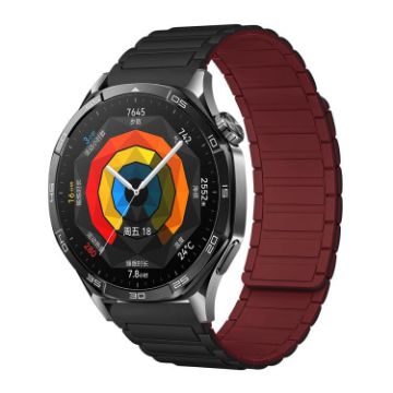 Tri-beads Magnetic Silicone Watch Band 20mm - Black Wine Red - 1