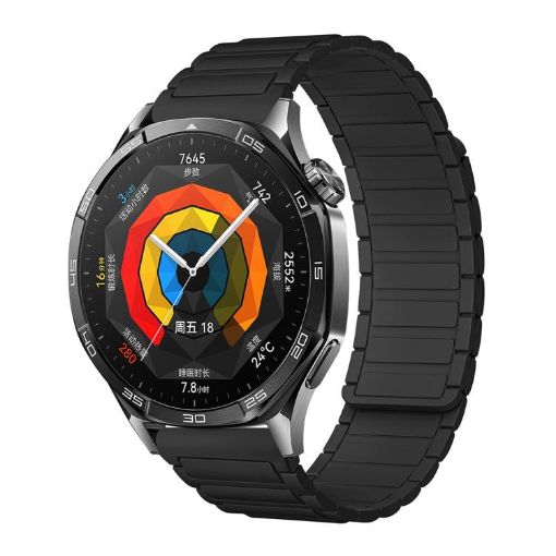 Black 20mm Tri-beads Magnetic Silicone Watch Band - 1