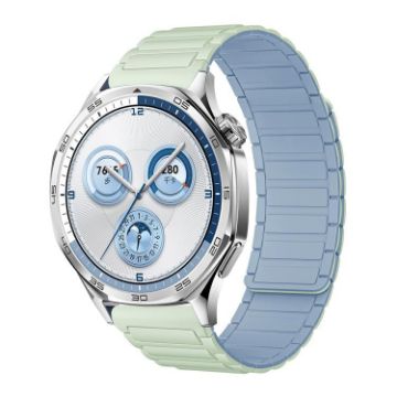 20mm Tri-beads Magnetic Silicone Watch Band - Light Mint Fog Blue - 1
