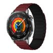 Tri-beads Magnetic Silicone Watch Band 20mm - Wine Red Black - 1