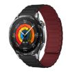 22mm Tri-beads Magnetic Silicone Watch Band - Black Wine Red - 1