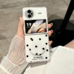 Vivo X Flip Glitter Powder Dots Phone Case with Holder - White - 2