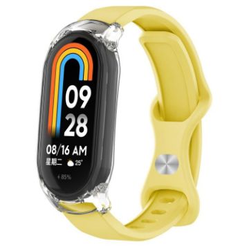 Xiaomi Smart Band 9/8 Yellow Silicone Band & Transparent Case - 1
