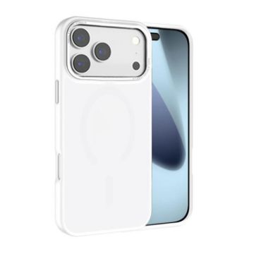 iPhone 17 Pro Max Kalebol Metal Lens Frame MagSafe Frosted Case White - 1