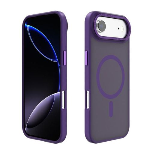 iPhone 17 Air Kalebol Metal Lens Frame MagSafe Case Dark Purple - 1