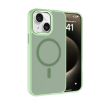 iPhone 14 Kalebol Metal Lens Frame MagSafe Frosted Case - Matcha Green - 1